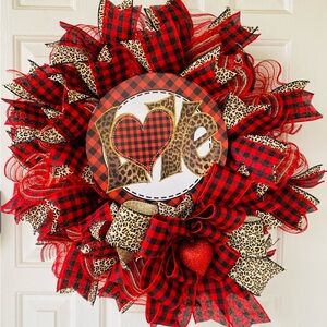 Red and Black Plaid Holiday Wreath